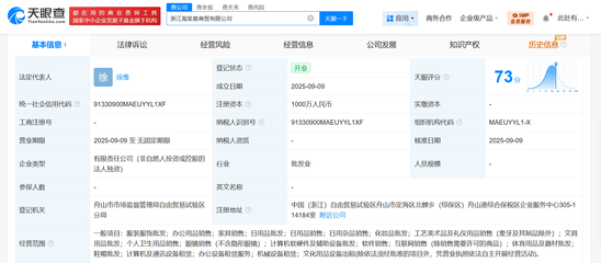 海馬體跨界布局 成立海笙星商貿(mào)公司，注冊(cè)資本1000萬進(jìn)軍工藝美術(shù)品與禮儀用品市場